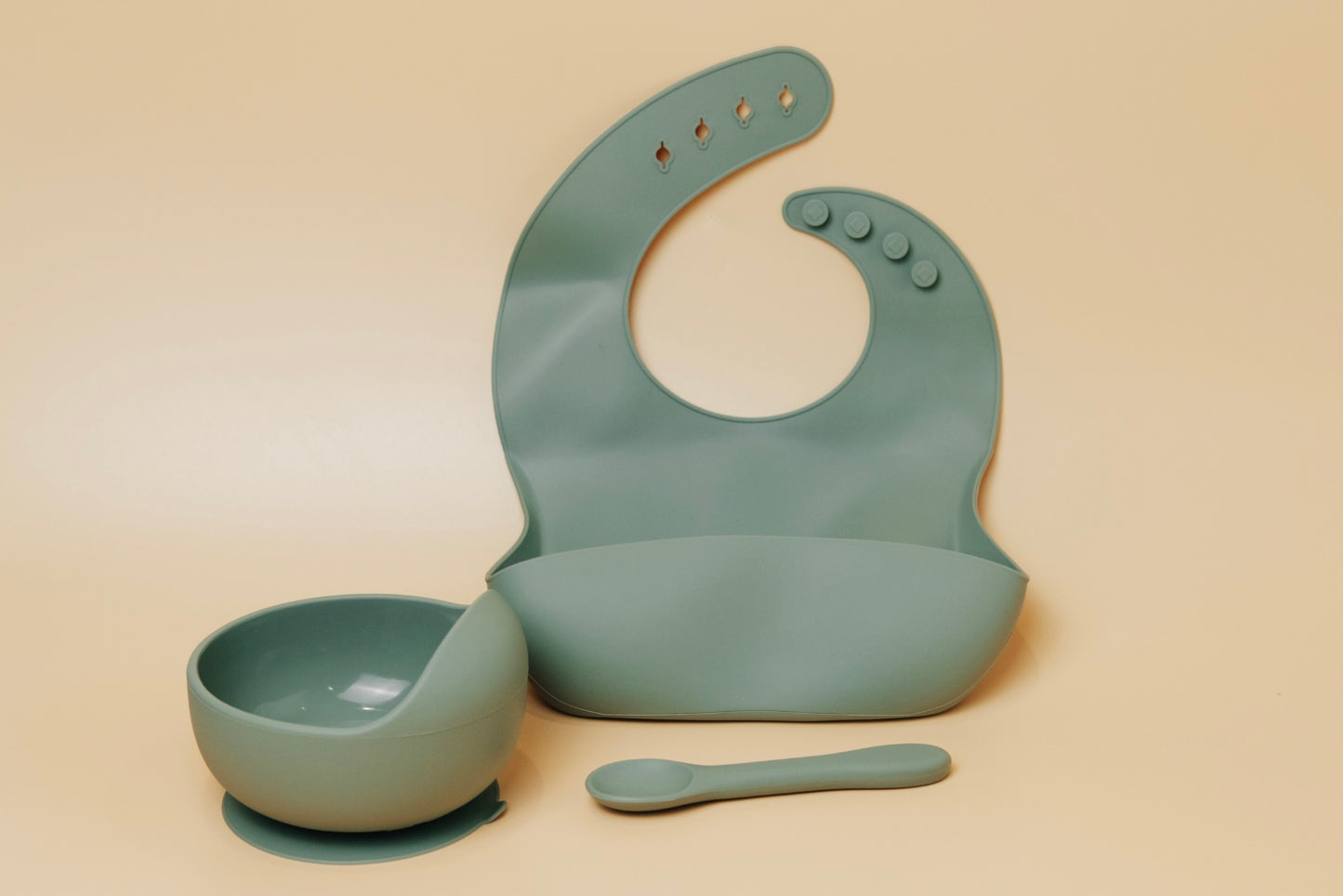 Add-On Silicone Suction Bowl, Spoon, and Bib Feeding Set