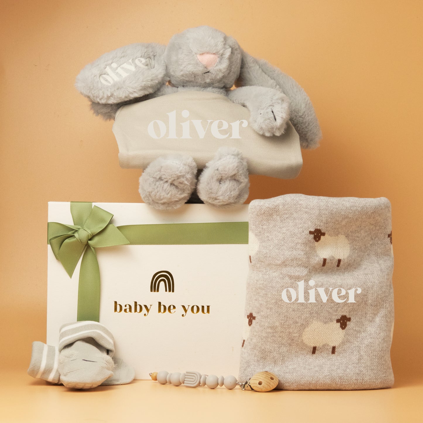 Baby Essentials Personalised Baby Gift Set in Cloud