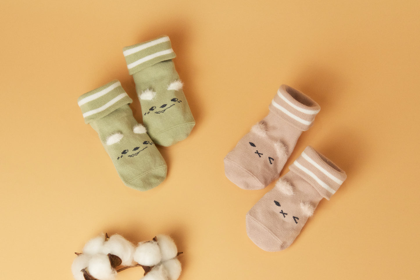 Add-On Animal Baby Non-Slip Socks - Set of Two Pairs