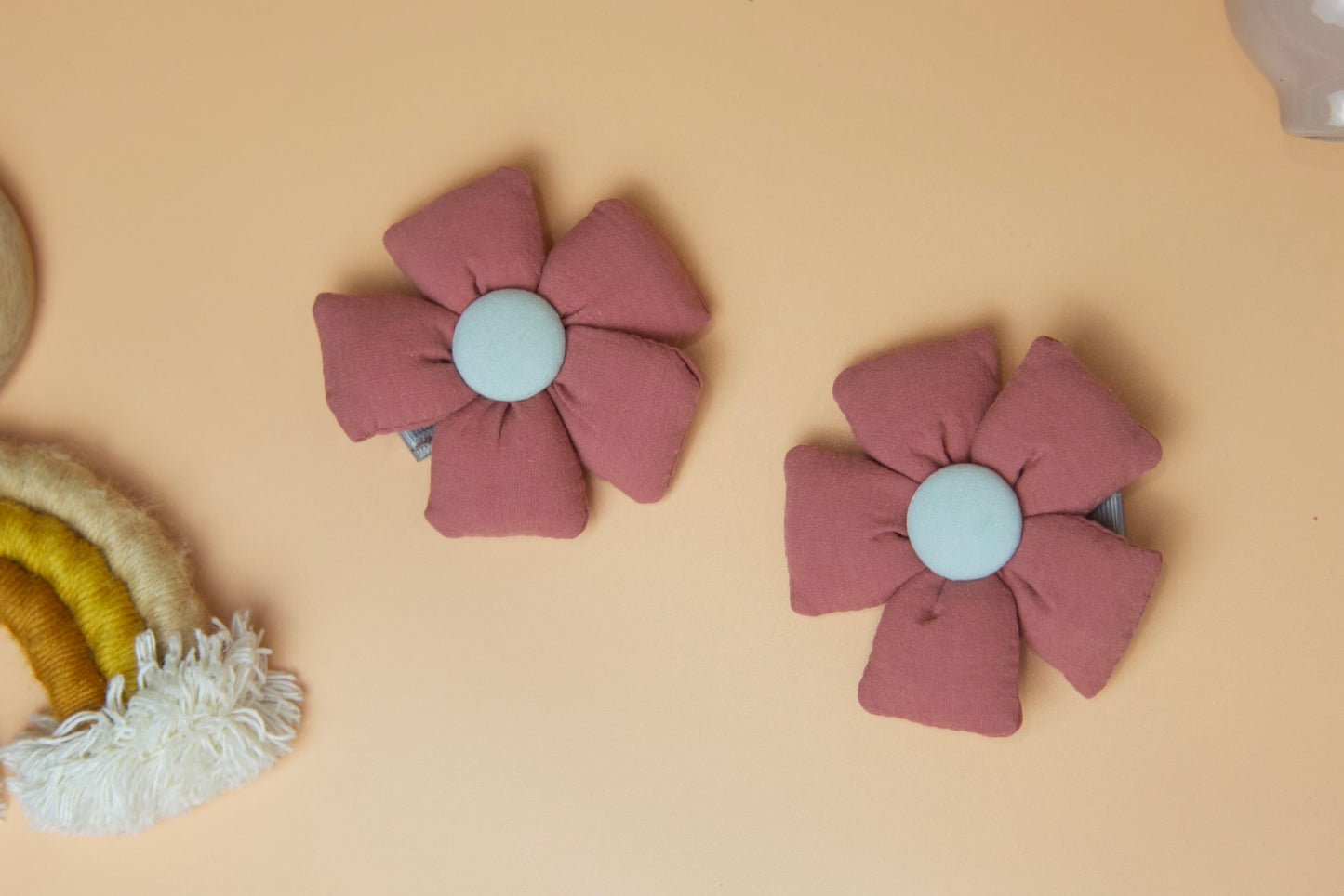Add-On Oversized Puffy Flower Hair Clips - Set of Two