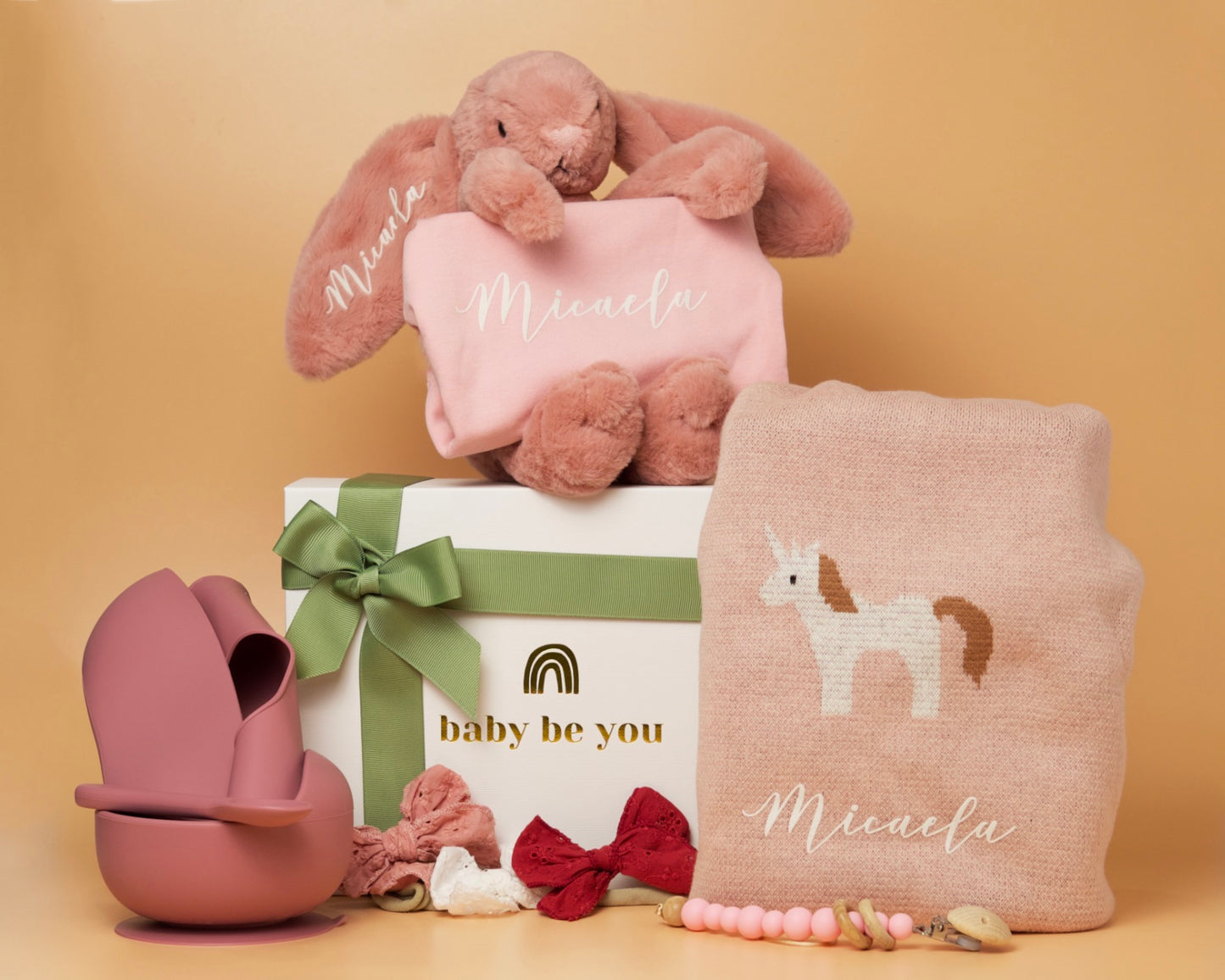 Happy 100 Days Baby Gift Set in Rose