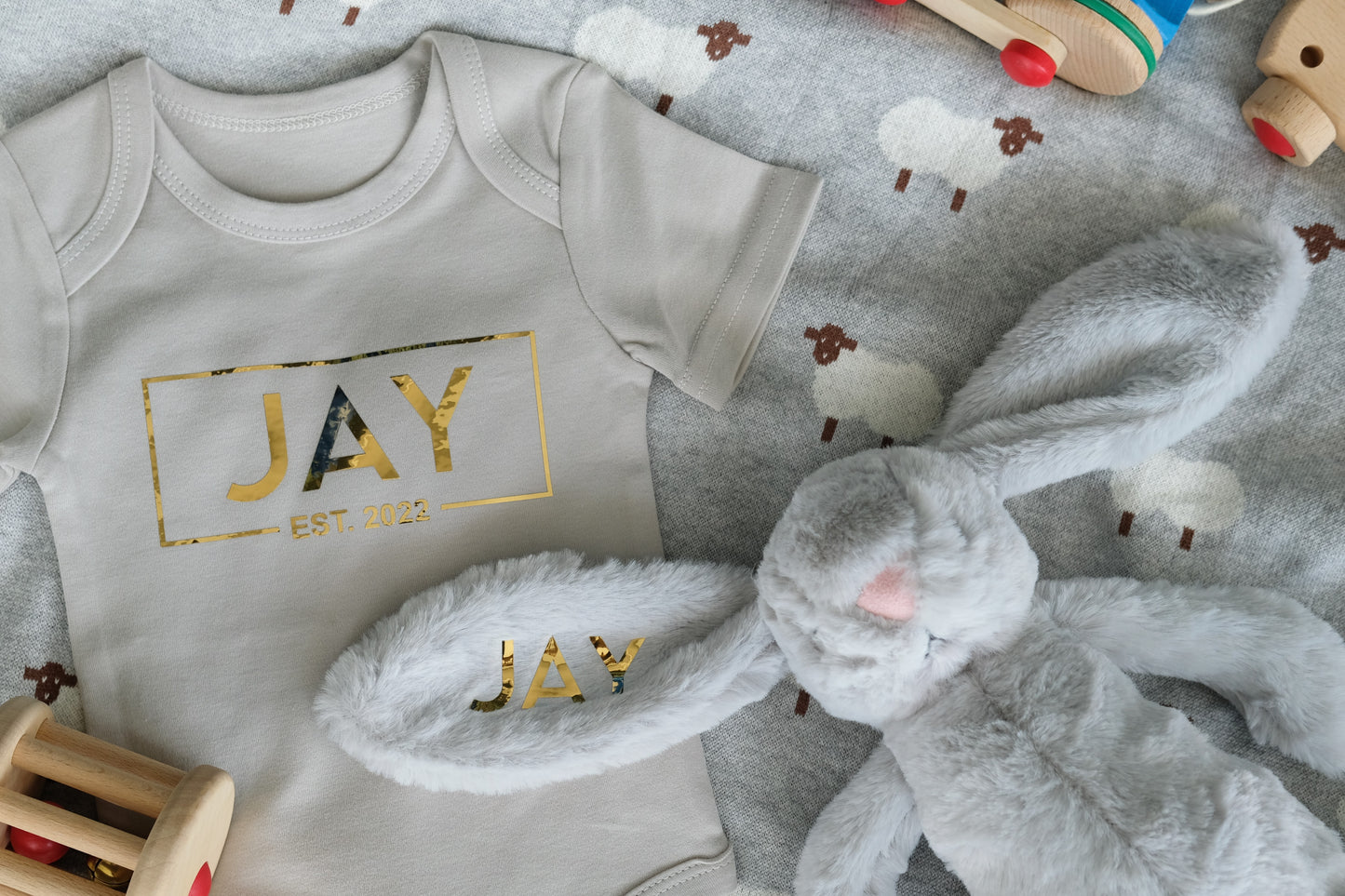 Baby Essentials Personalised Baby Gift Set in Cloud