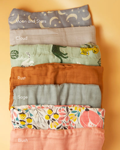 Bundle of Joy Bamboo Swaddle Baby Gift Set of Three - Moon River