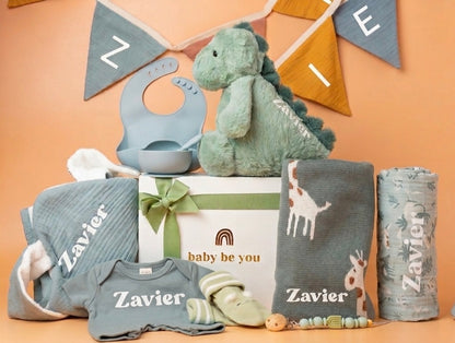 Celebrate Grandeur ROARSOME Ultimate Baby Gift Set for Baby Boy - Sage