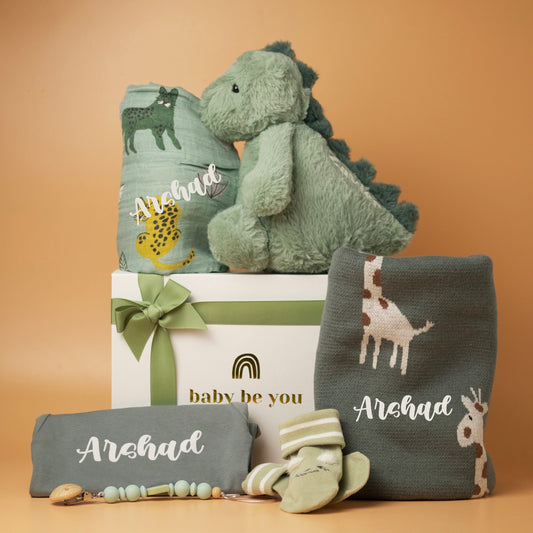 Hugs and Kisses Baby Gift Set in Sage