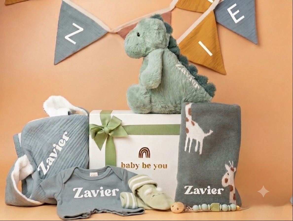 Celebrate Luxury ROARSOME Baby Gift Set for Baby Boy - Sage