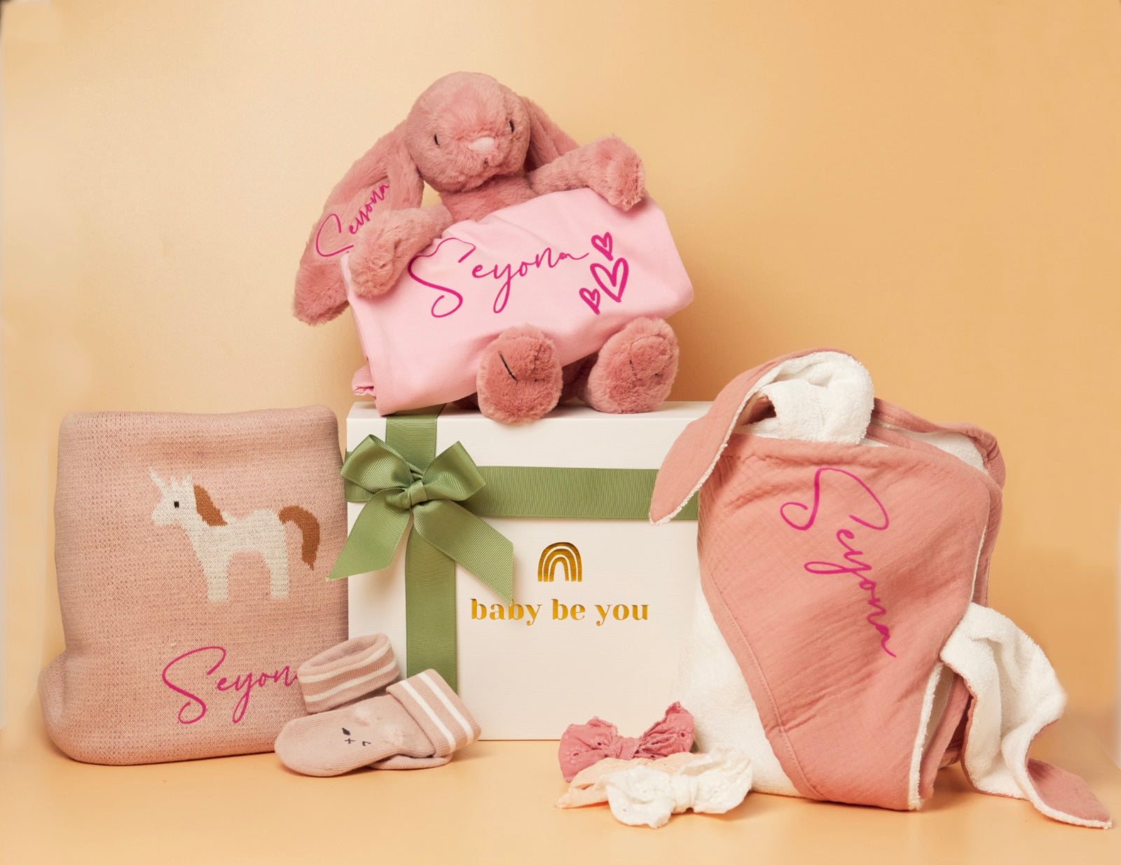 Somebunny Loves Baby Gift Box in Blush