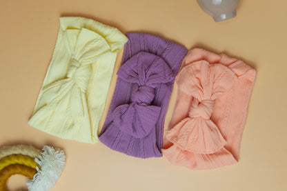Add-On Bow Knot Wide Headbands - Set of Three