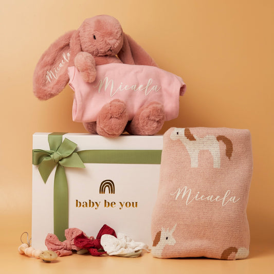 Baby Essentials Personalised Baby Gift Set in Blush