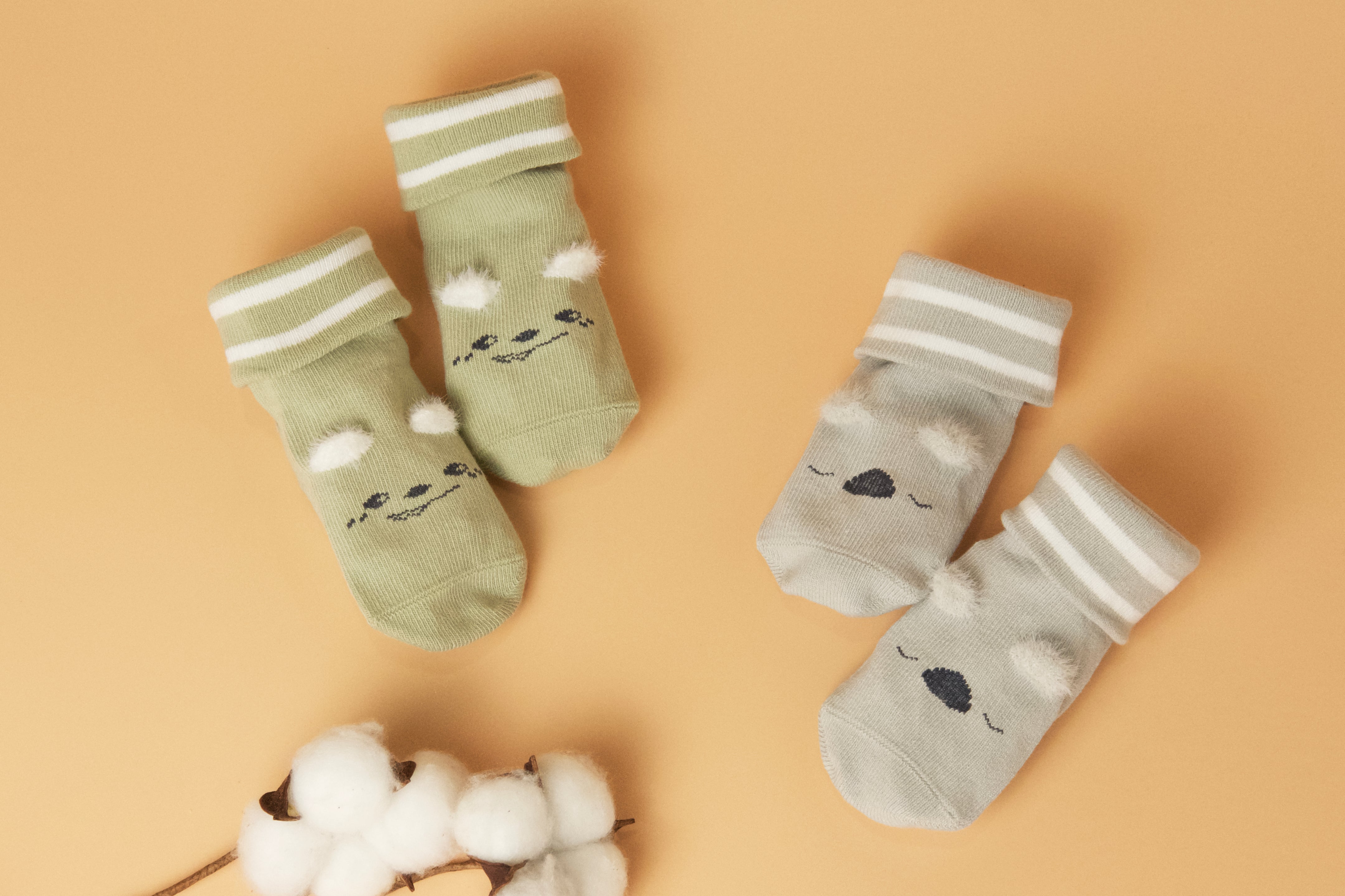 Add-On Animal Baby Non-Slip Socks - Set of Two Pairs