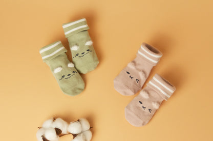 Add-On Animal Baby Non-Slip Socks - Set of Two Pairs