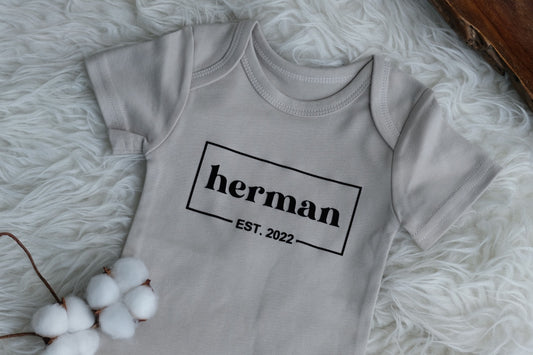 Personalised Organic Cotton Baby Romper (Multiple Colours and Designs)