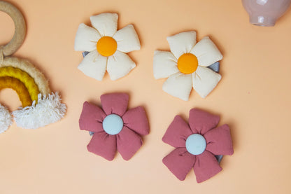 Add-On Oversized Puffy Flower Hair Clips - Set of Two