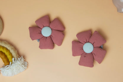 Add-On Oversized Puffy Flower Hair Clips - Set of Two