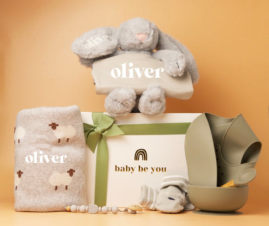 Happy 100 Days Baby Gift Set in Cloud
