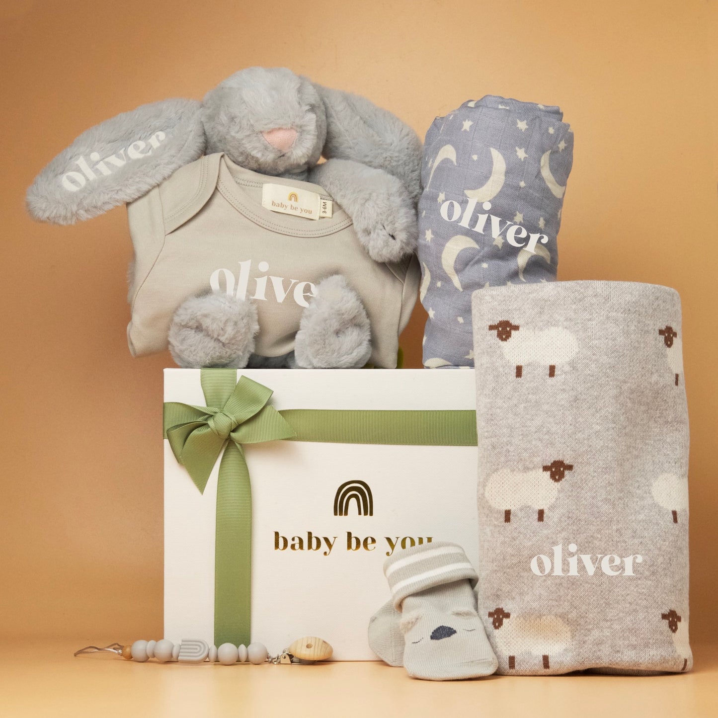 Hugs and Kisses Baby Gift Set in Cloud