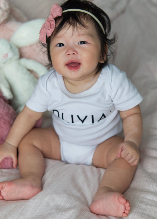 Personalised Organic Cotton Baby Romper (Multiple Colours and Designs)