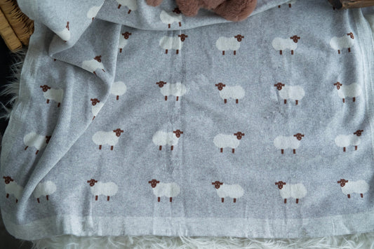 Cloud Counting Sheep Cotton Baby Blanket