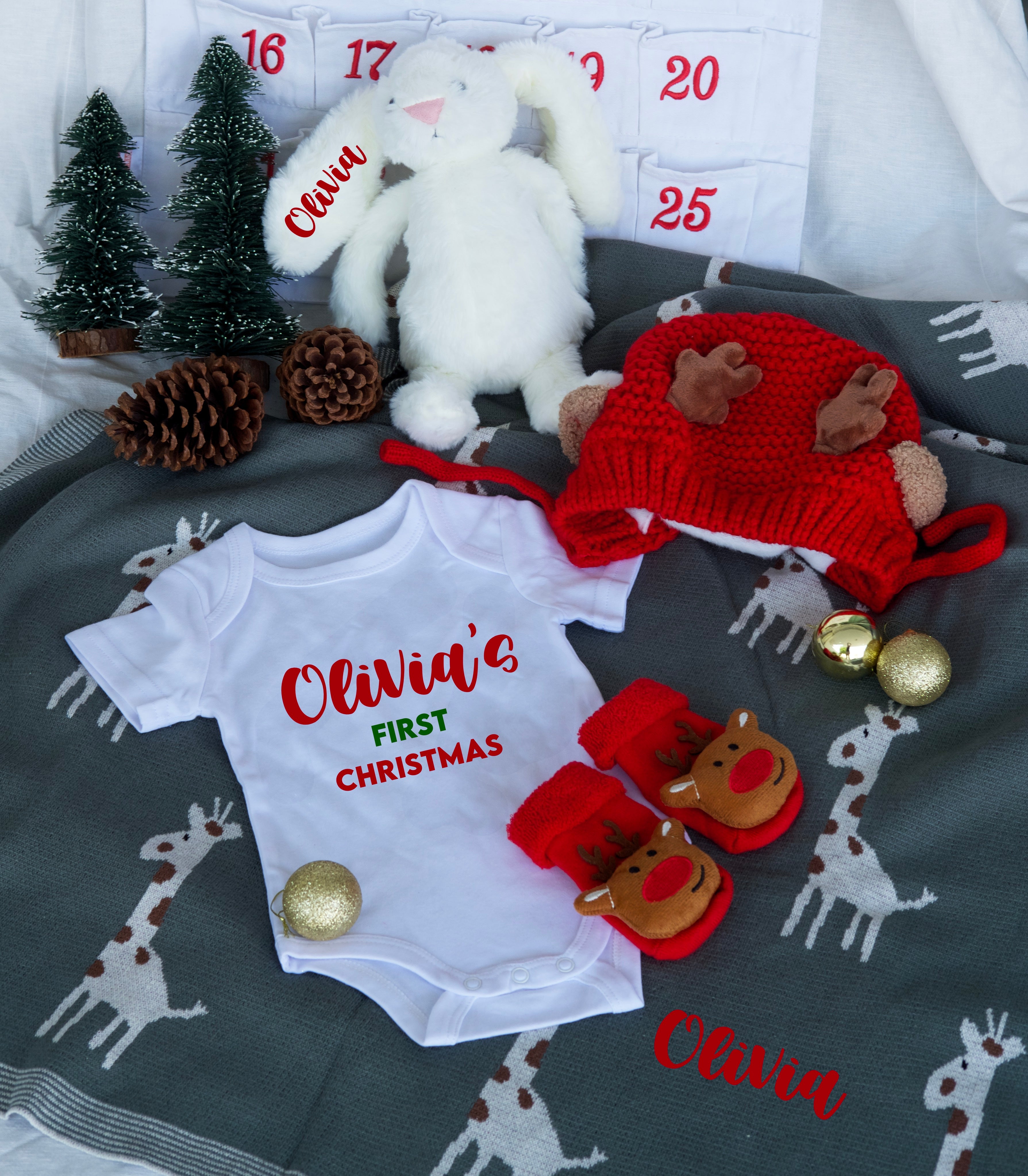 Deluxe Personalised Baby's First Christmas Gift Set